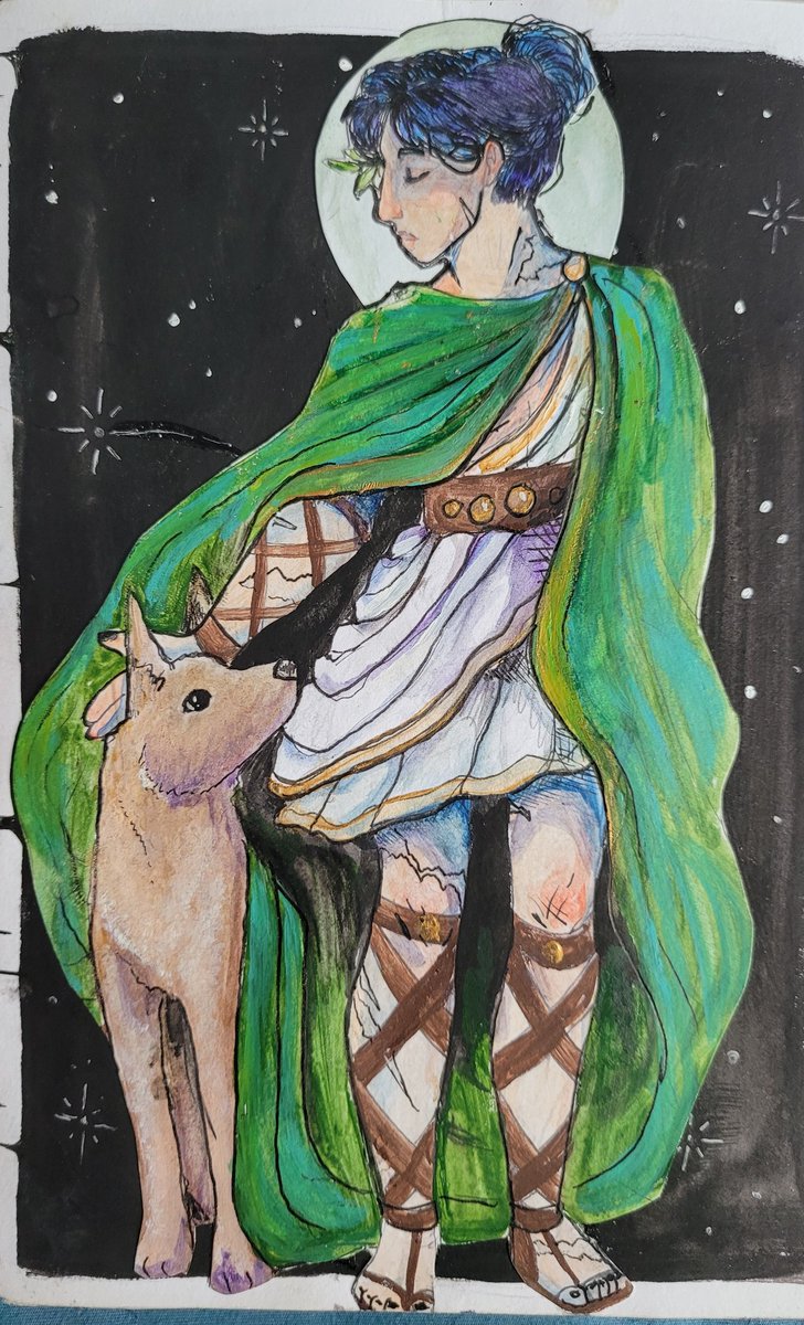 kyleesarthell's tweet image. Lady Artemis (redraw of a 2023 sketchbook thing)