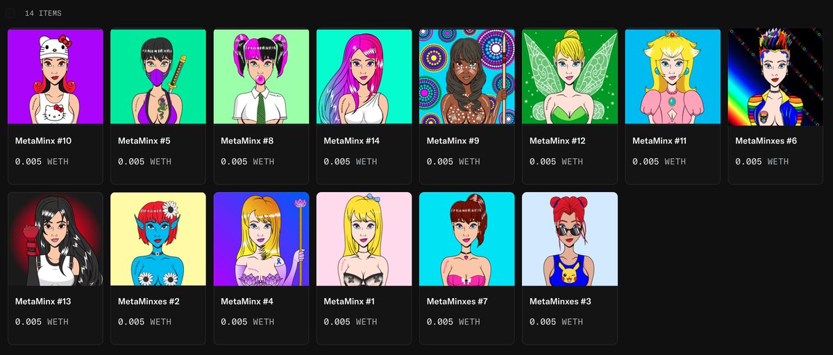 #MetaMinxes Prize Festival!
🎟️Buy ANY Minx and GET 1 TICKET.
10 TICKETS SOLD TO RUN EVENT.
FLOOR: 0.005 WETH

🏆PRIZES:
1. 1st: 150 POL
2. 2nd: FREE CUSTOM MINX
3. 3rd: FREE 1/1 MINX NFT
4. ALL buyers GET FREE BONUS NFT
🗓️ENDS 22/07/2025
🔗LINK: opensea.io/collection/met…