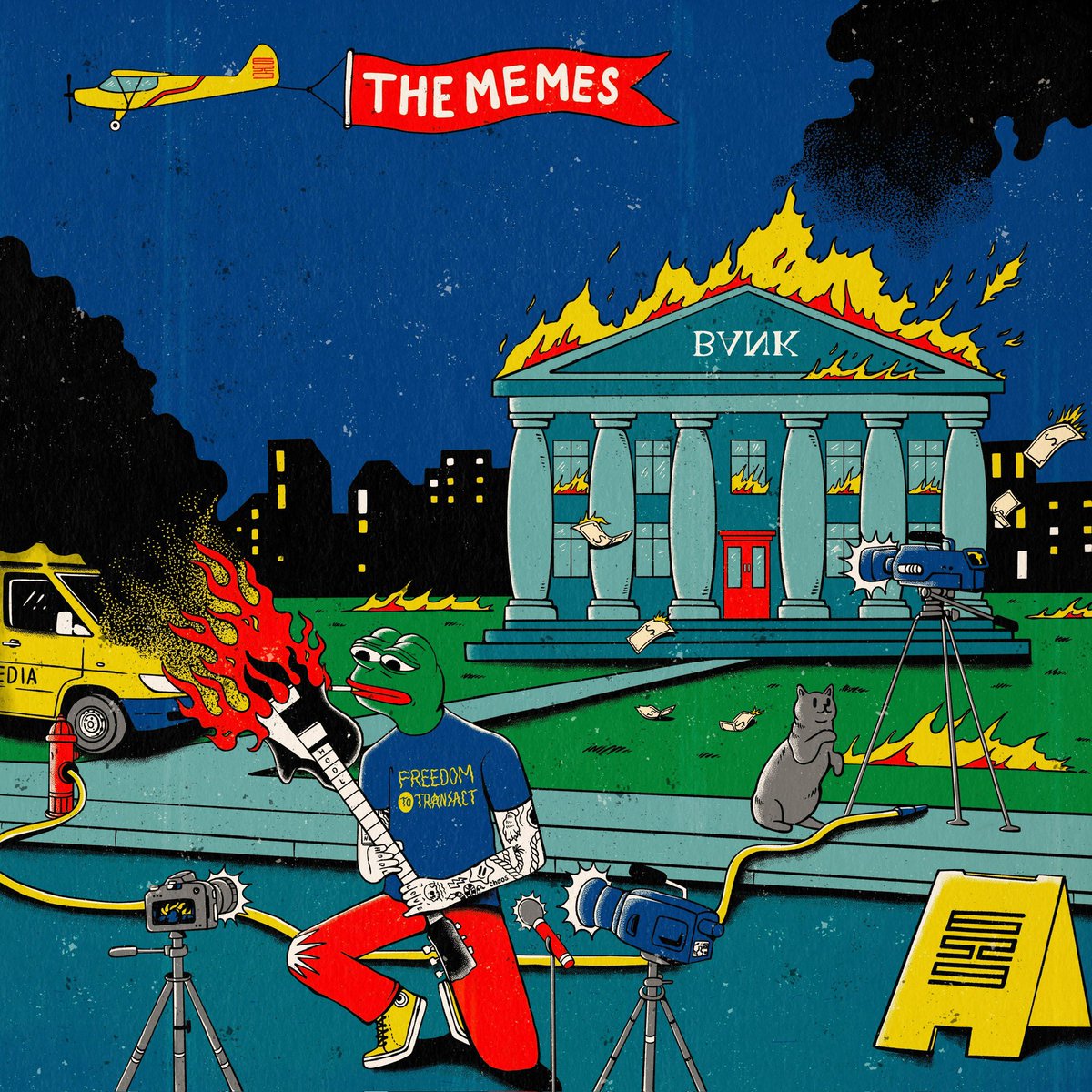 My submission for the <a href="/punk6529/">6529</a> Meme collection: "Burning down the house" 🔥☠️

Fiat culture in flames
Crypto culture on the rise 
Gatekeepers, on the run
Nothing stops the train
Now relocating to Brain 
Freedom to transact 
Underpinning all other Freedoms

Link to vote 🔽