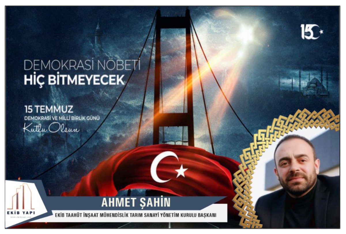 🇹🇷 15 Temmuz'u unutmadık, unutturmayacağız.!

15 Temmuz, vatanına sahip çıkan yüreklerin destanıdır.
Şehitlerimizi rahmetle, gazilerimizi minnetle anıyorum.

15 Temmuz Demokrasi ve Milli Birlik Günü kutlu olsun. 🇹🇷 

 #15Temmuz #Milliİrade #DemokrasiZaferi