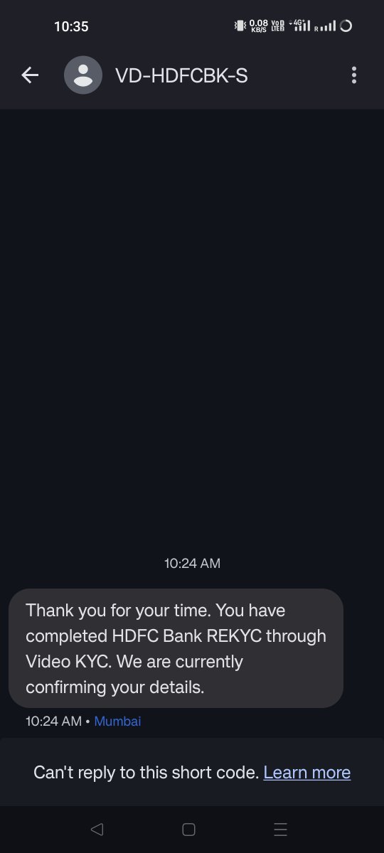 i_m_vinay's tweet photo. @HDFC_Bank @HDFCBank_Cares @CarebyHDFC_HL I just received 3 SMS regarding update of my KYC using Aadhar &amp; VKYC, when I requested or did none of it.
Please see the SMS. I request you to kindly stop any such changes in my records immediately. Details in DM. https://t.co/f2xsWxUXV3