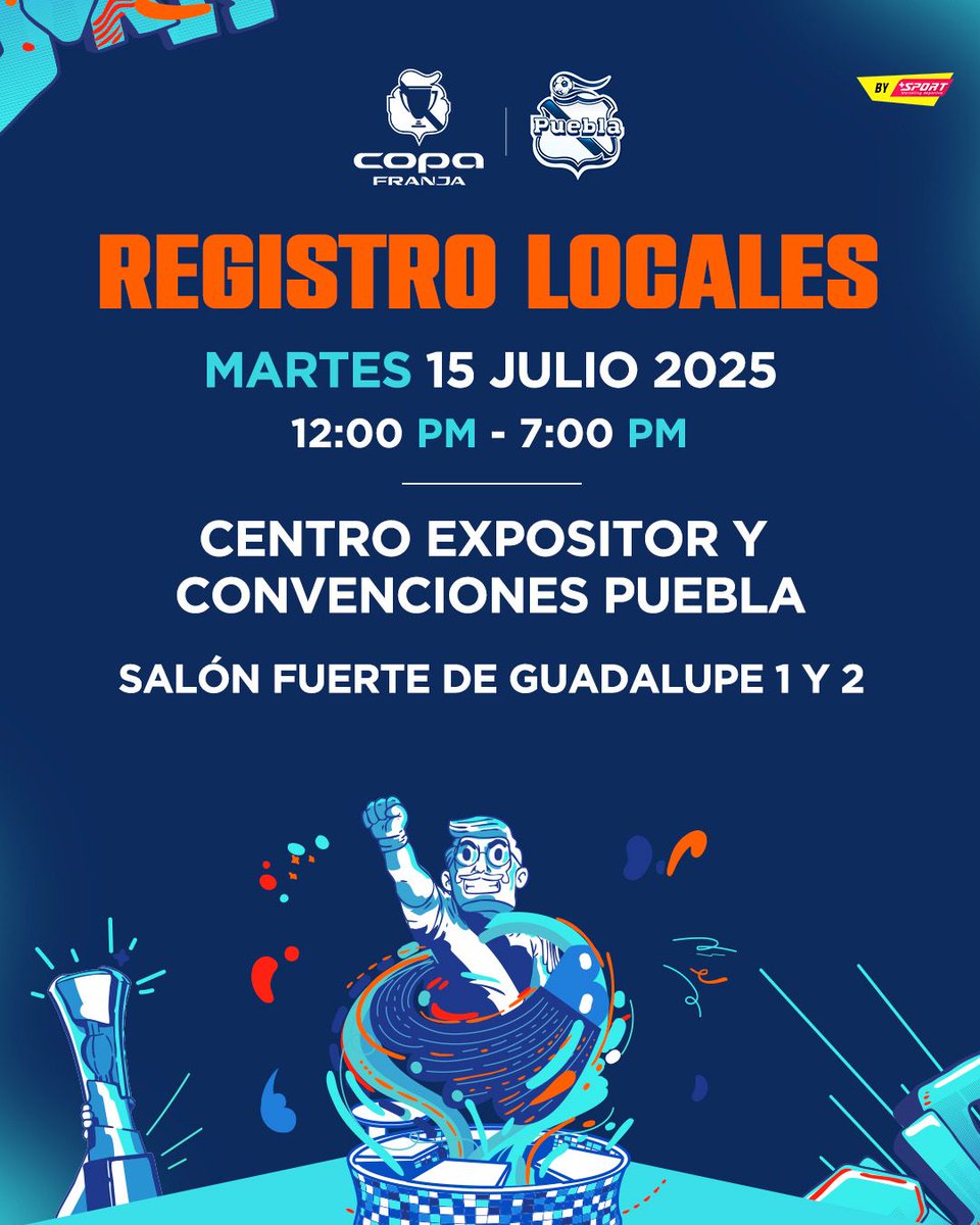 CExpositorPue's tweet image. 🎤 ¡Es tu oportunidad!
Te esperamos en el Registro Local de 12:00 p.m. a 7:00 p.m. en el Centro Expositor y Convenciones Puebla, Salón Fuerte de Guadalupe 1 y 2.

¡Lleva tu talento al siguiente nivel! 🌟🎶

#TalentoPoblano #CentroExpositor #ConvencionesPuebla #PueblaBrilla