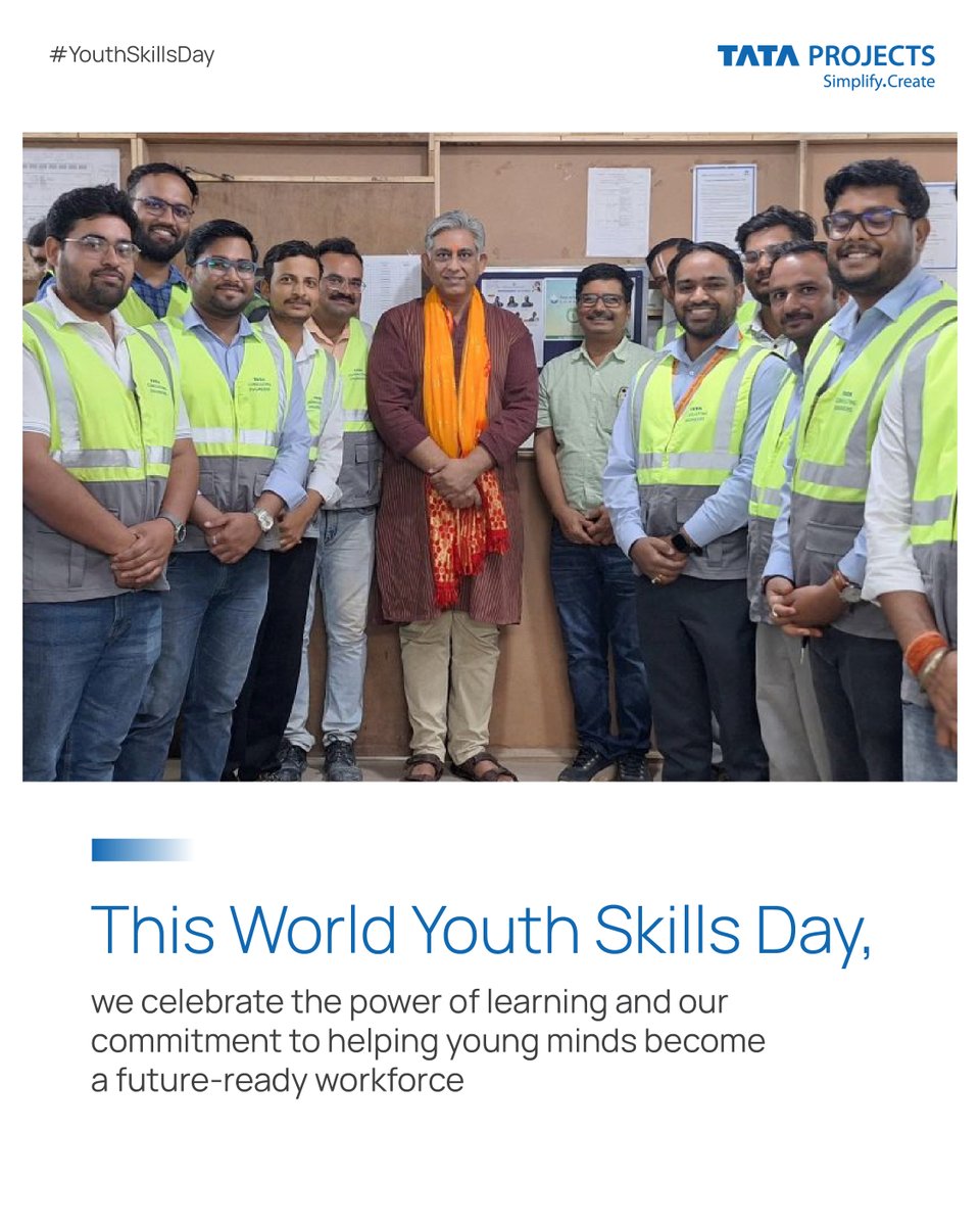 On World Youth Skills Day, we celebrate learning that builds a skilled and confident workforce. Through Skill Shakti and Nirmaan Nayak, Tata Projects empowers youth with training and certifications. 

#Tataprojects #ThisIsTata #BuildingNation #TransformingLives #YouthSkillsDay