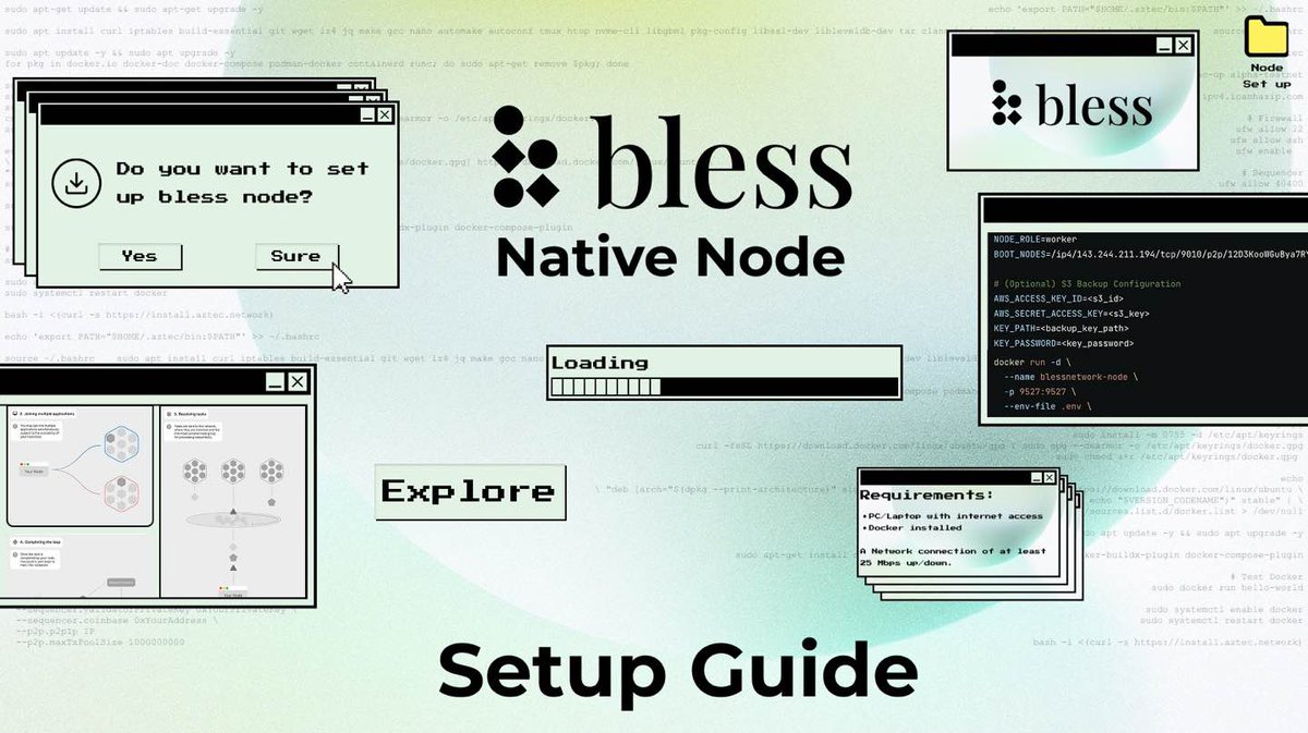 Bless Native Node 挂机挖矿完整指南🪂！！！】 @theblessnetwork  是一个去中心化网络，允许用户利用他人的强大计算机来运行AI、机器学习和数据密集型应用。作为回报，提供计算能力的人可以获得奖励，比如空投。 如何参与