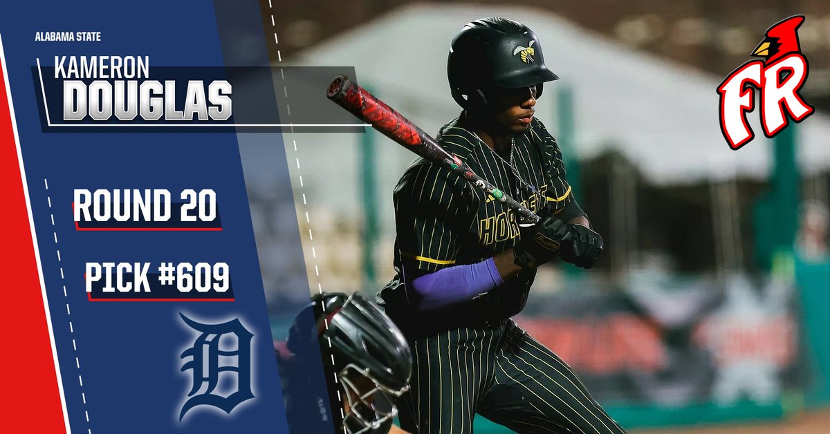 Former <a href="/FRCardinals/">FrontRoyal Cardinals</a> OF Kameron Douglas of Alabama State was taken in Round 20 of the MLB Draft by the Detroit Tigers.
