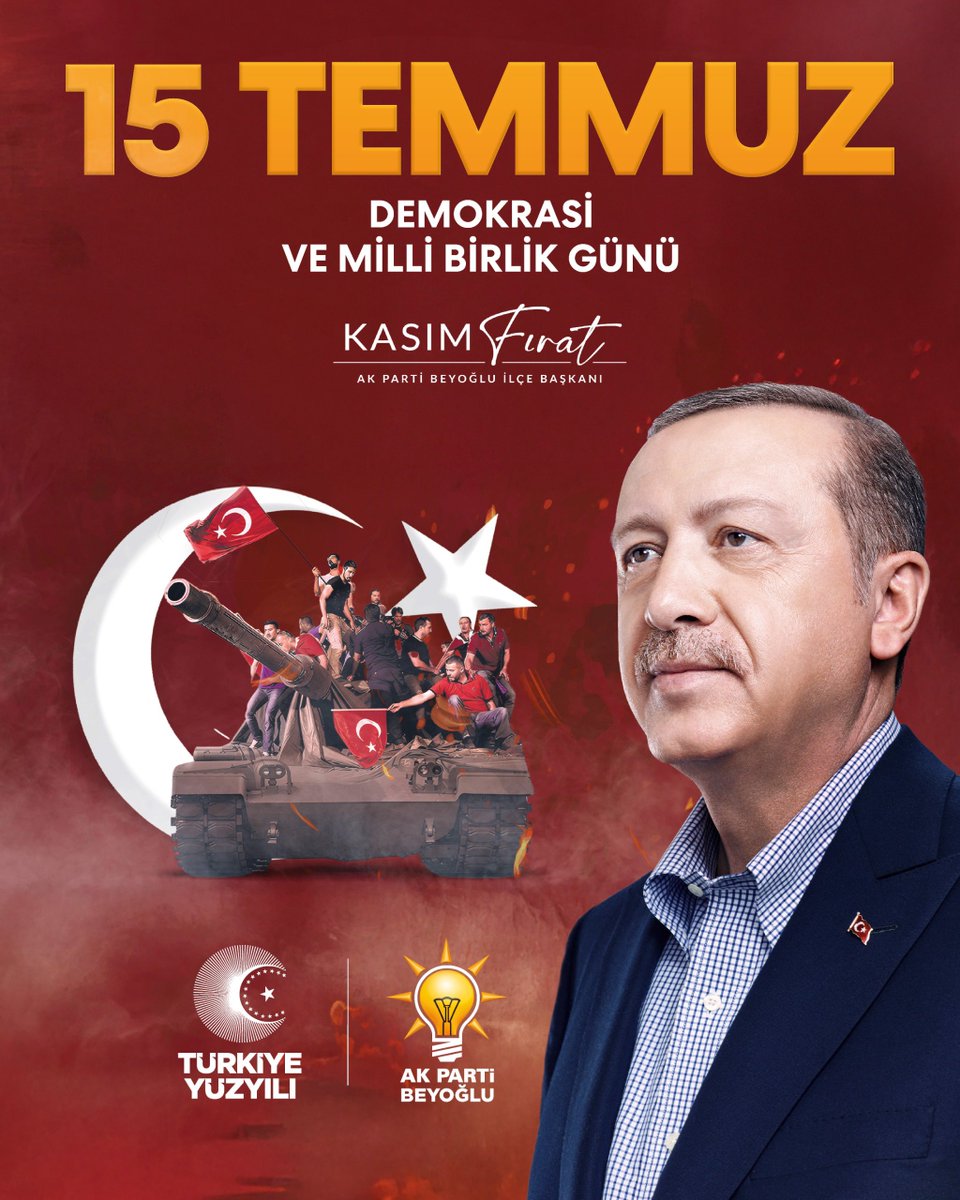 Milletin silahıyla millete kurşun sıkılan o karanlık gece, yine milletimizin yazdığı destanla aydınlandı.

9 yıl önce bugün, Beyoğlu’muzda şehadete yürüyen Şeyhmus Demir kardeşimiz başta olmak üzere; vatan uğruna can veren 251 kahramanımızı rahmetle, gazilerimizi minnetle