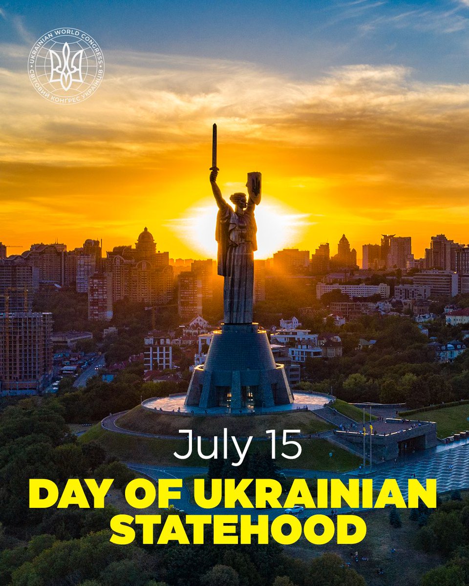 UWCongress's tweet image. 🇺🇦 #Ukraine’s statehood is a heritage of millennia
On July 15, we mark the Day of Ukrainian Statehood — a date that also honors St. Volodymyr of Kyiv and the Baptism of Kyivan Rus in 988.
Glory to Ukraine! Glory to the Heroes defending its statehood through the ages!