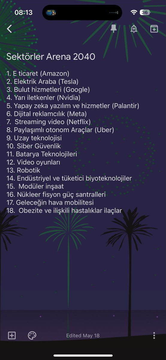 Arena 2040 yılında Sektörler
