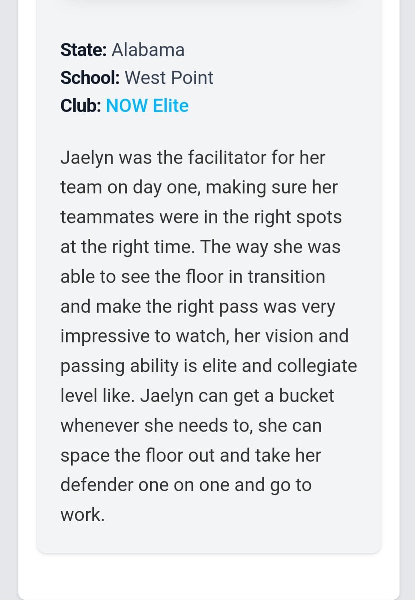 Thank you!
<a href="/PrepGirlsHoops/">Prep Girls Hoops 🏀</a> 
<a href="/BFishHoops/">Brandon Fisher</a> 
<a href="/KishaSF/">Kisha Faulkner</a>
<a href="/jtfaulk2003/">Joel Faulkner</a>
<a href="/Nowelitenike17u/">NOW Elite NIKE 17u</a> 
<a href="/tcook_615/">Coach T Cook</a>