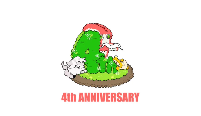 4周年おめでとうございます 緑やお花が溢れるテーマでおさんぽをしていてとても癒されました… #リヴリー
