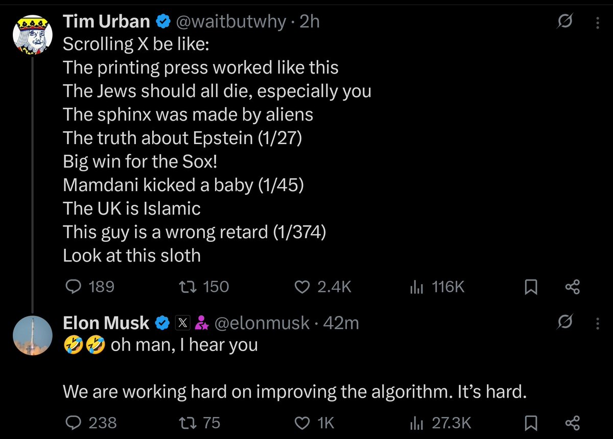 BUT MOST OF IT IS COMING FROM YOU, ELON!