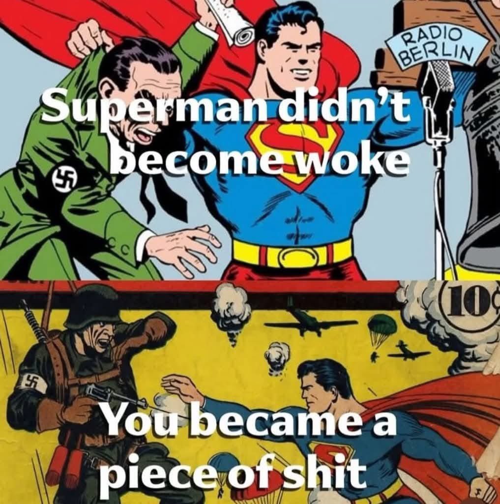 🎥 Superman told kids in 1949 that racism was un-American. His moral compass hasn’t changed. 

<a href="/MSNBC/">MSNBC</a> writes in defense of director James Gunn: “Superman isn't 'woke', he's just kind, but MAGA conservatives can’t tell the difference.”

👉msnbc.com/opinion/msnbc-…