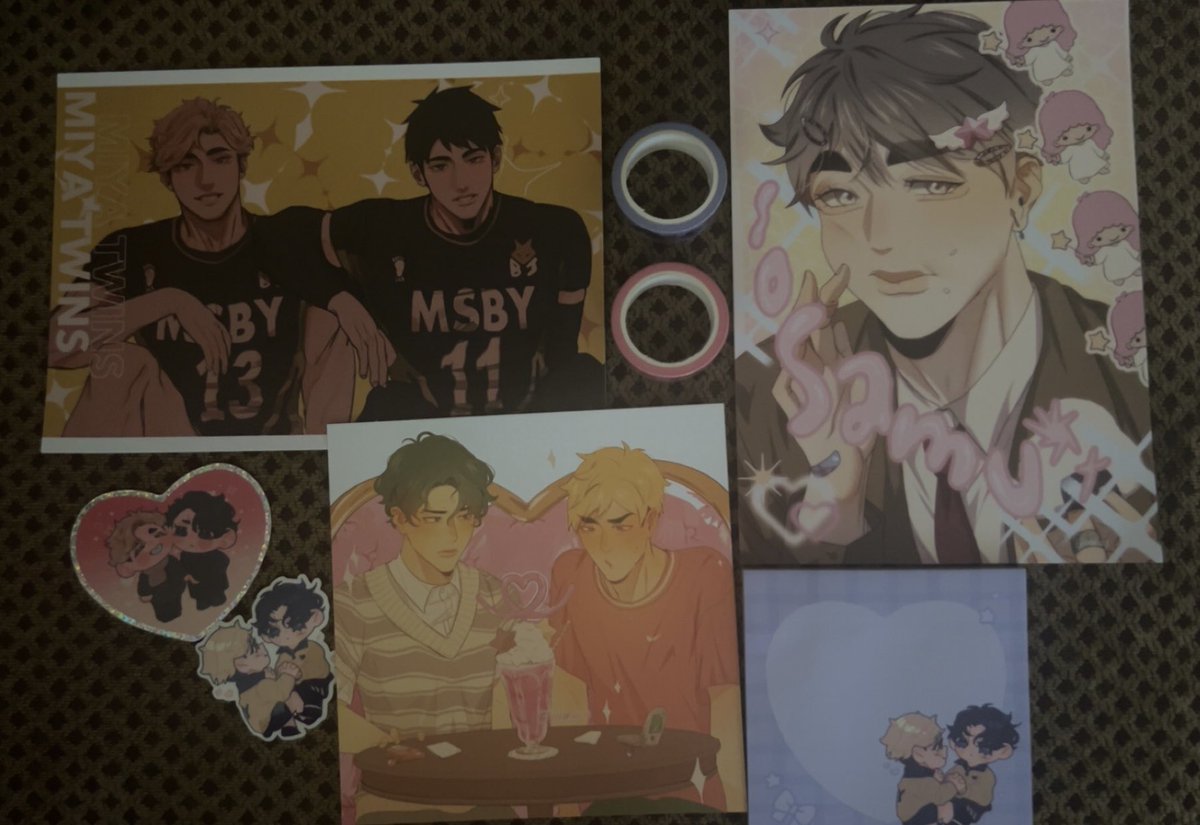 myaoomi's tweet image. i got my etsy order from @iinoruu theyre all soso cute!!🥹🥹 love her artworks sm make sure to go support!🩷🩷