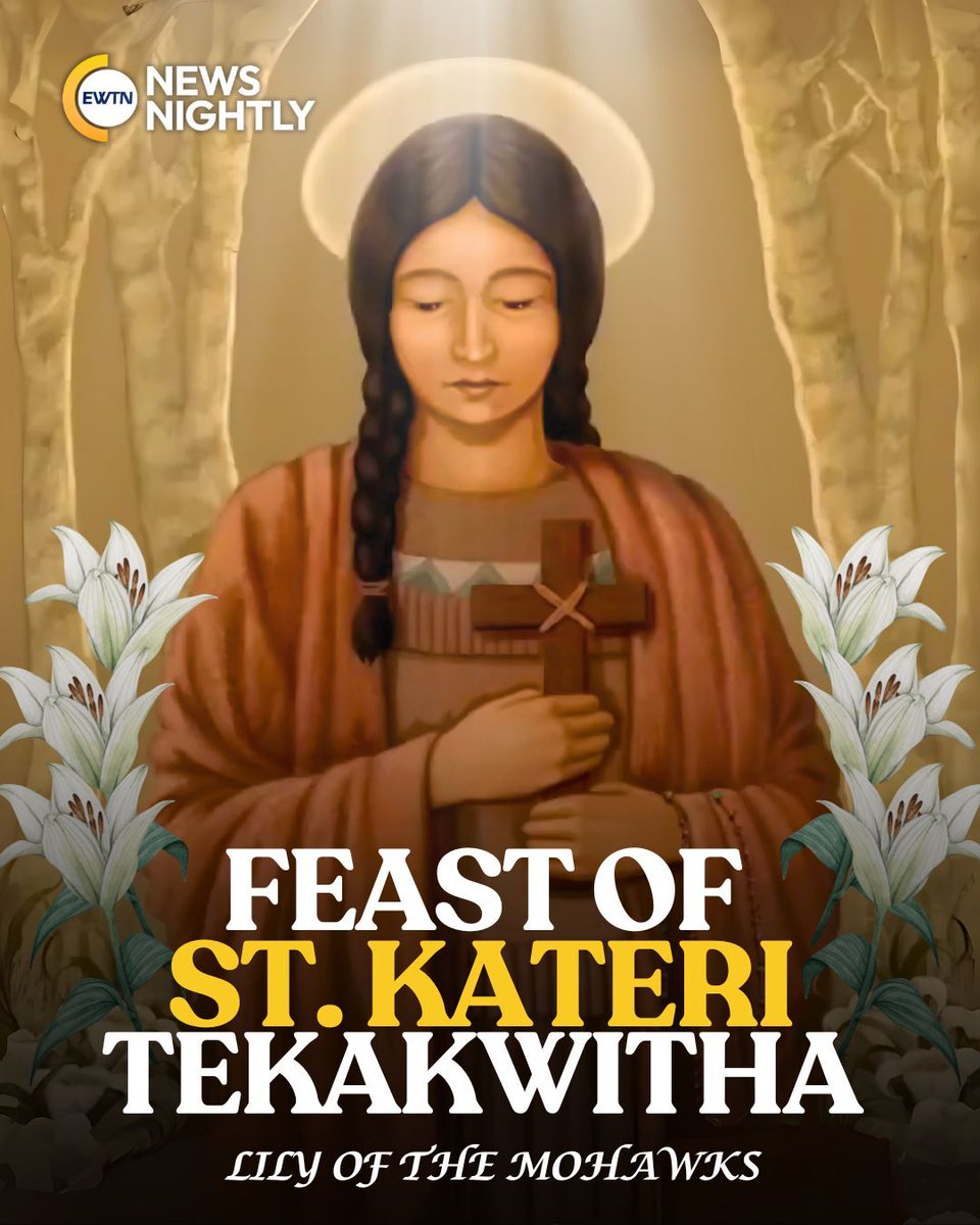 Today is the feast day of Saint Kateri Tekakwitha, canonized in 2012 and known as the “Lily of the Mohawks.” Born in 1656 in upstate New York, she survived a smallpox epidemic that took the lives of her parents and left her with facial scars. At the age of 11, she met Jesuit