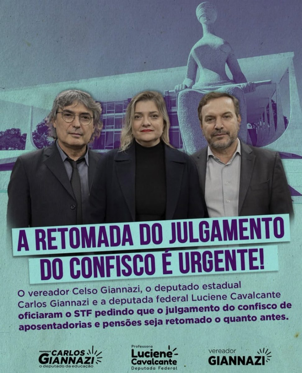silhmak's tweet photo. @_lucavalcante A justiça precisa alcançar os aposentados! Devolvam os autos e retomem a votação do art. 149 da EC103/19. @STF_oficial
@nunesmarquesK
@MinAMendonca
@Cristianozaninm
@FlavioDino
👇
Xô Confisco
#AposentadoriaDigna TAXEM GRANDES FORTUNAS! https://t.co/2U2HAN0U2g