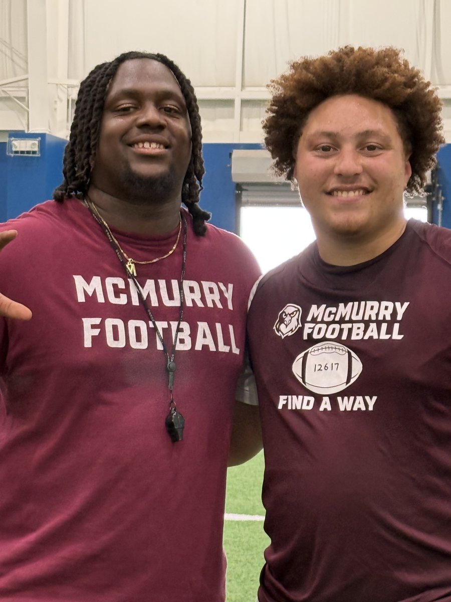 Davin Hopkins (@davinhopkins32) on Twitter photo Had a great time at <a href="/McMURRYFOOTBALL/">McMURRY FOOTBALL</a> today! Big thanks to the coaches for a solid camp. Got quality work and strong reps in with the D-line group. Always learning, always grinding. <a href="/CoachNealMcM/">JORDAN NEAL</a> (Coach Williams) <a href="/IamCoachWash/">Correy Washington</a> <a href="/recruitLD/">Lake Dallas Football</a> <a href="/DarrlMinor/">Darryl Minor</a> Had a great time at <a href="/McMURRYFOOTBALL/">McMURRY FOOTBALL</a> today! Big thanks to the coaches for a solid camp. Got quality work and strong reps in with the D-line group. Always learning, always grinding. <a href="/CoachNealMcM/">JORDAN NEAL</a> (Coach Williams) <a href="/IamCoachWash/">Correy Washington</a> <a href="/recruitLD/">Lake Dallas Football</a> <a href="/DarrlMinor/">Darryl Minor</a>