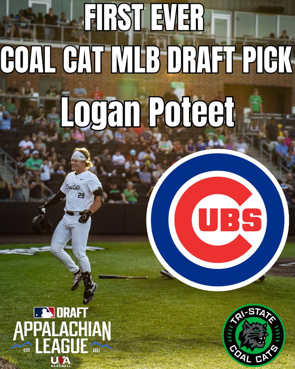 Tri-State Coal Cats (@tristcoalcats) on Twitter photo We're very proud of our very own Logan Poteet! The franchise's very first player to be drafted into the MLB! Best of luck on your journey <a href="/Logan5Poteet/">Logan Poteet</a> We're very proud of our very own Logan Poteet! The franchise's very first player to be drafted into the MLB! Best of luck on your journey <a href="/Logan5Poteet/">Logan Poteet</a>