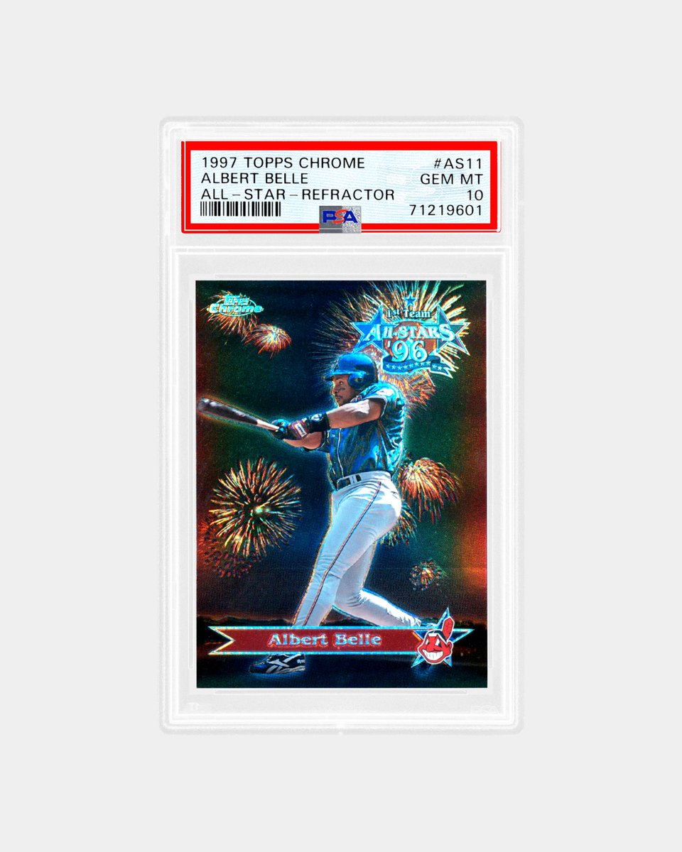 PSAcard's tweet image. 𝙋𝙊𝙋 𝙌𝙐𝙄𝙕 💣 Which slugger took the Derby crown in ‘96?
These four All-Star inserts bring serious pop—2,282 career homers combined. But the real power? Fewer than 50 PSA 10s exist across the full 22-card checklist.