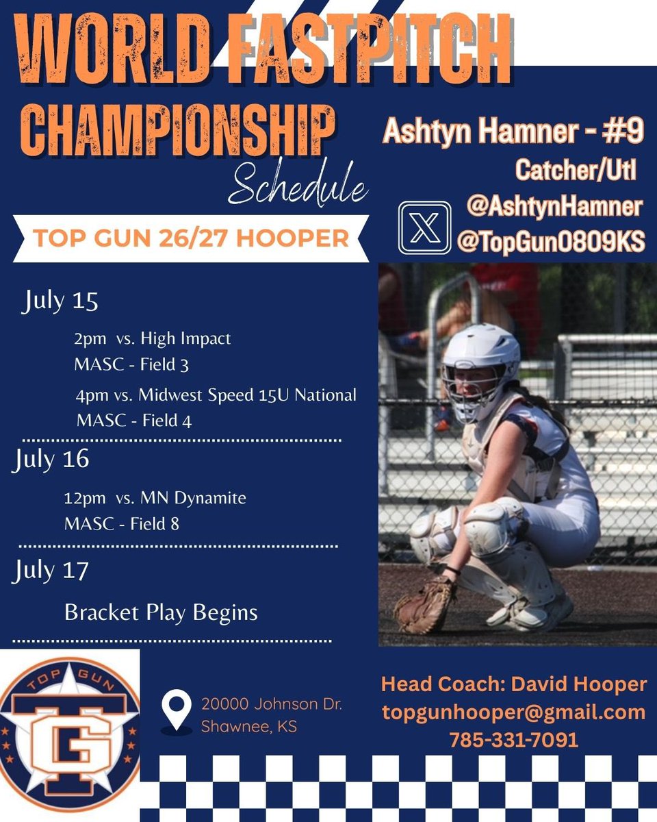 Ashtyn Hamner (@ashtynhamner) on Twitter photo Can’t wait to roll right back into this week at the World Fastpitch Championship!!
<a href="/TopGun0809KS/">Top Gun 26/27 KC</a> Can’t wait to roll right back into this week at the World Fastpitch Championship!!
<a href="/TopGun0809KS/">Top Gun 26/27 KC</a>