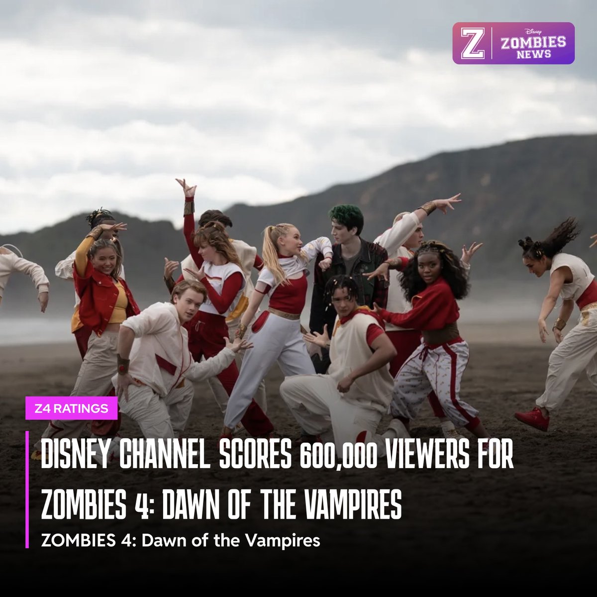 ZOMBIES 4: Dawn of the Vampires scored 600,000 viewers on Disney Channel, with the 18-49 demographic earning a rating of 0.20.

#DisneyChannel #DisneyPlus #Zombies #Zombies4 #DisneyZombies