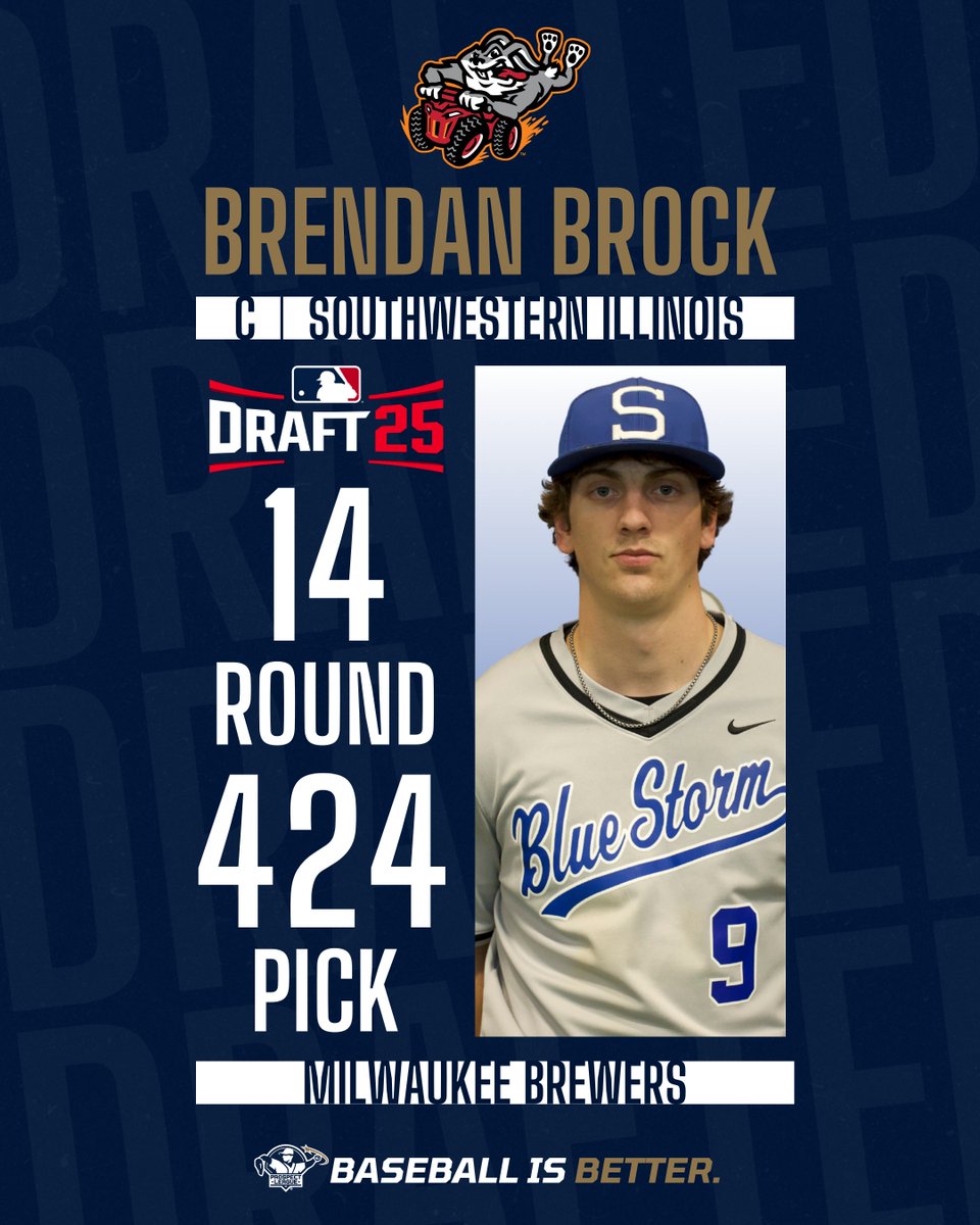Prospect League (@prospectleague) on Twitter photo Thrillville Thrillbillies ⏩ Milwaukee Brewers
2024 <a href="/GoThrillbillies/">Thrillville Thrillbillies</a> C Brendan Brock goes 424th overall to the Brewers in the 2025 MLB Draft!
#BaseballIsBetter | #MLBDraft Thrillville Thrillbillies ⏩ Milwaukee Brewers
2024 <a href="/GoThrillbillies/">Thrillville Thrillbillies</a> C Brendan Brock goes 424th overall to the Brewers in the 2025 MLB Draft!
#BaseballIsBetter | #MLBDraft