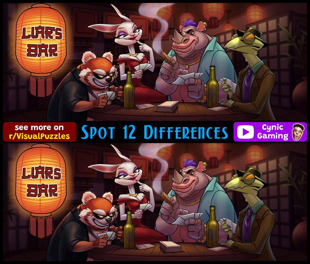 New #SpotTheDiff in honor of <a href="/LiarsBarGame/">Liars Bar</a> 
If you like it, check out my Liar's Bar playlist on YT: youtube.com/playlist?list=…