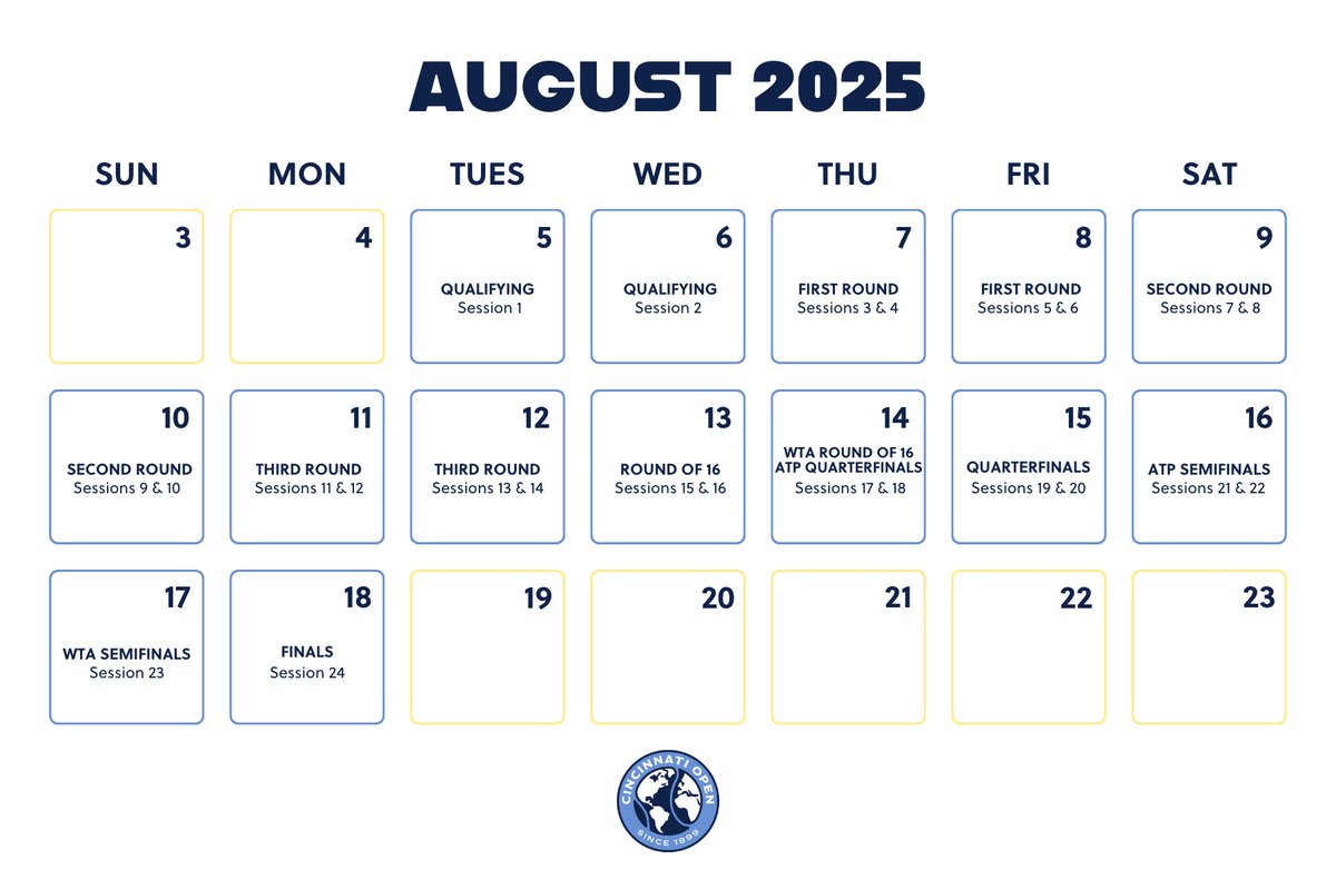 Canada and Cincy Schedule:

12 days each but over 3 weeks not 4 because they couldn't take another week out of the calendar.