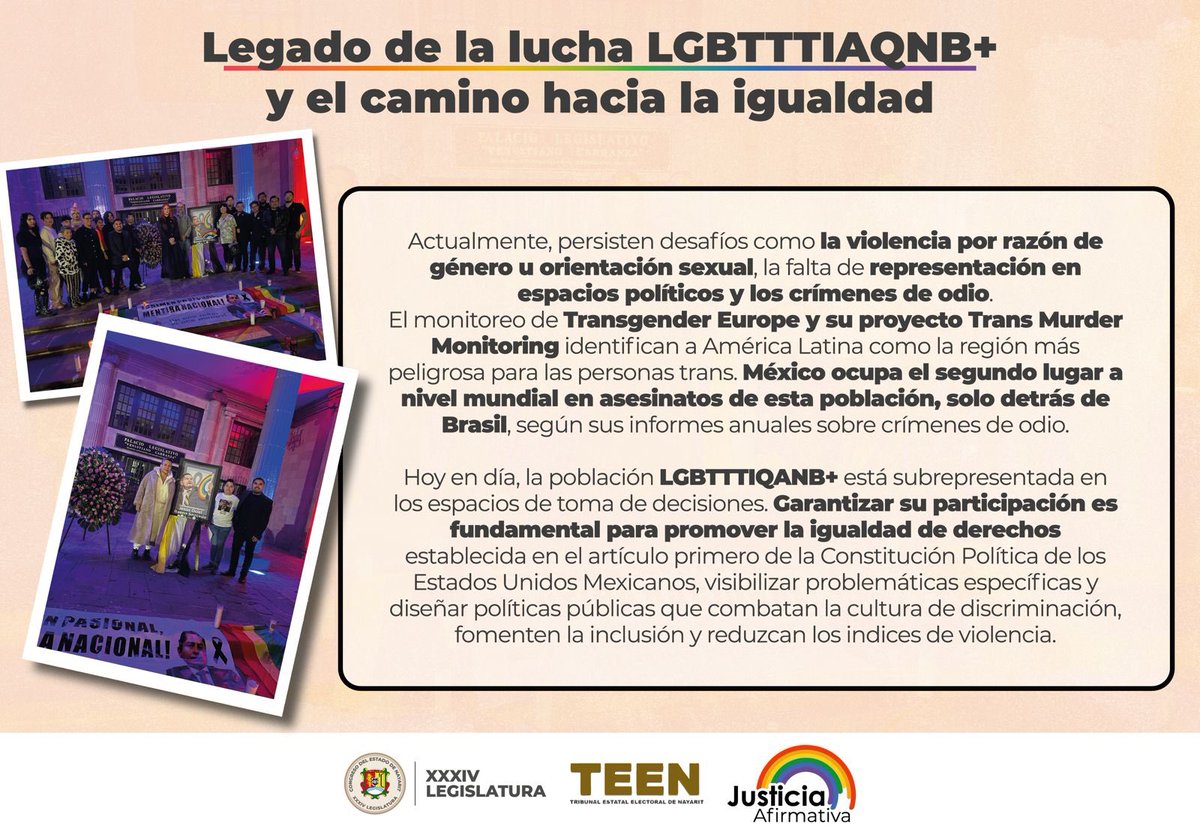 Hoy, en el Día Internacional de las Personas No Binarias, honramos la memoria y el legado del Dre. Jesús Ociel Baena Saucedo 🕊️ 💛🤍💜🖤

#VisibilidadNoBinaria
#JusticiaParaOciel
#JusticiaAfirmativa