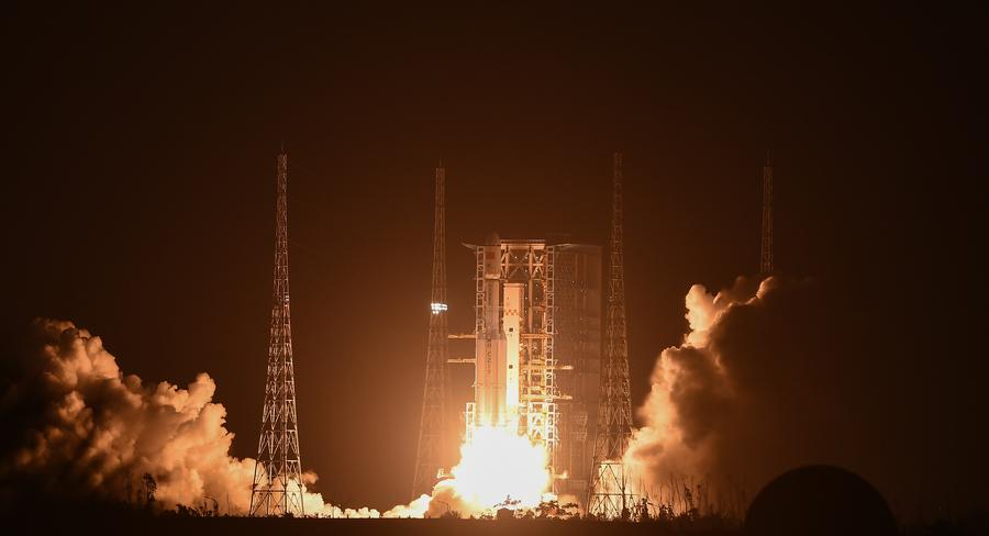 China launched the cargo spacecraft Tianzhou-9 in the early morning on Tuesday to deliver supplies for its orbiting Tiangong space station, according to the China Manned Space Agency (CMSA) xhtxs.cn/5bI