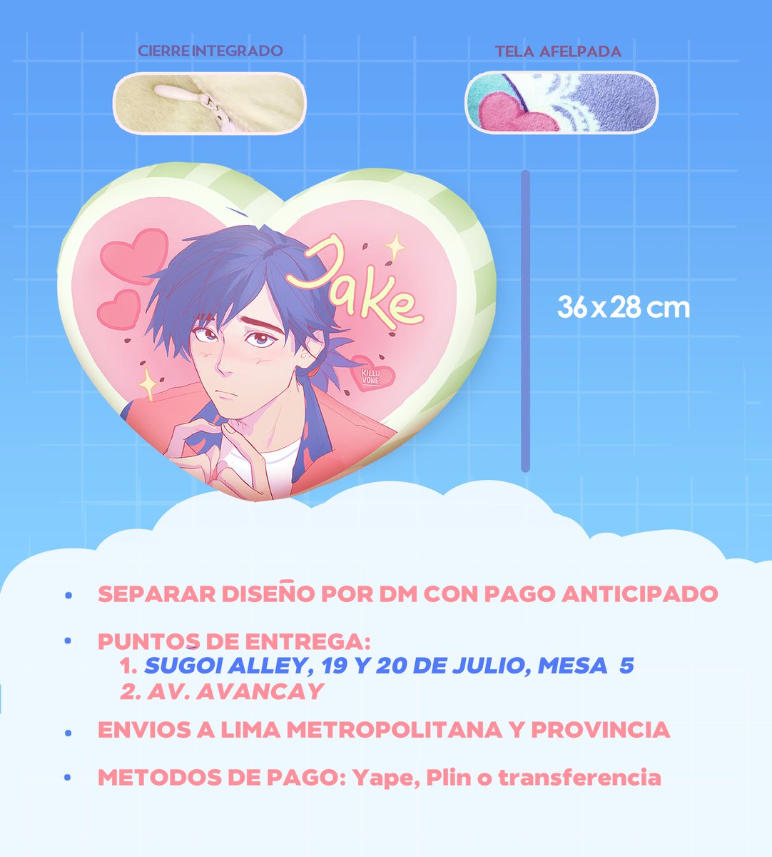 KilluVone's tweet image. Holi🌌. Estaré feriando en mesa 5 de la @Sugoialley este 19 y 20 de Julio, y llevaré 🩷Almohadas de corazón🩵
- Si desean separar un modelo antes me escriben a DM 👀✨ -
