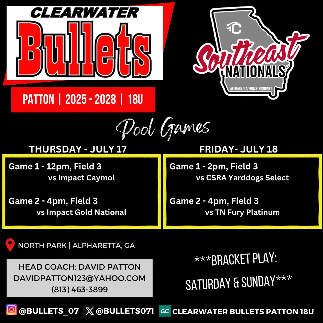 So excited to play this week in the Southeast Nationals tournament in Georgia! Come check us out!