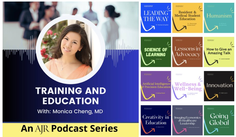 MonicaCheng_'s tweet image. And that's a wrap on the @AJR_Radiology Podcast Series on Training & Education. Thank you to all who listened and supported it along the way! If you missed it, all 12 episodes are available to stream below. #radiology #radres
🎧 monicacheng.com/audio
🎙️ ajronline.org/podcastarchive