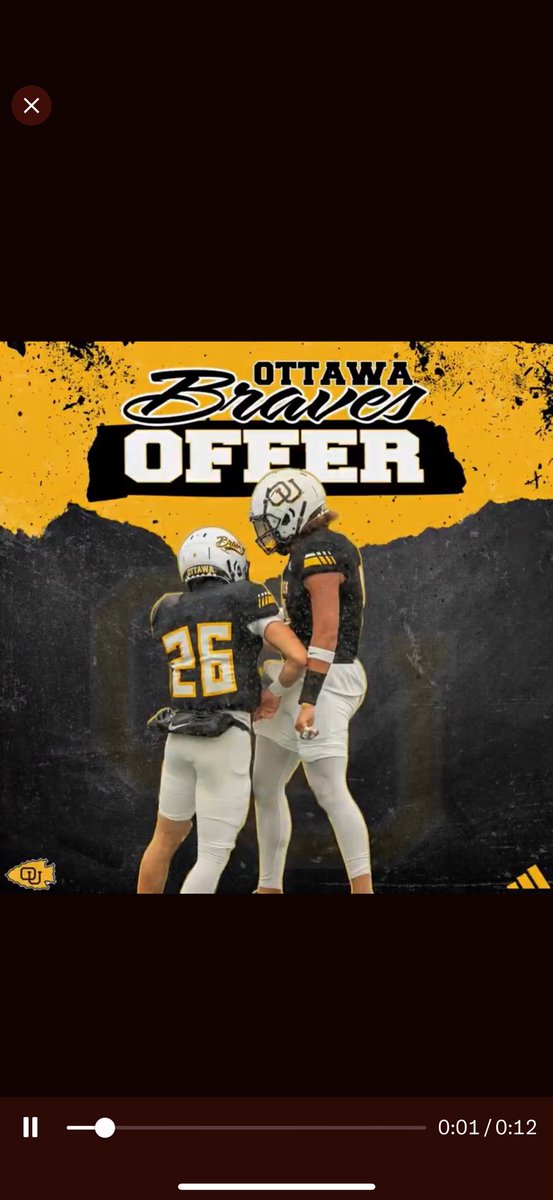After a great camp I’m blessed to receive a offer from <a href="/OttawaBravesFB/">Ottawa Braves Football</a>  <a href="/CoachSCDub/">Spencer Wheeler</a>
