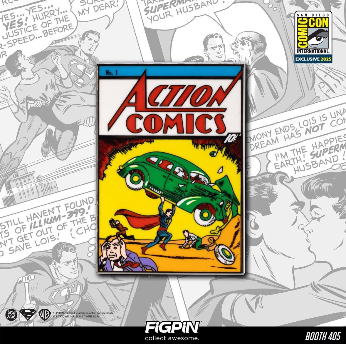 FunkoPOPsNews's tweet photo. FigPin will be giving out this Action Comics Pin at SDCC! Free with purchase ~ #FigPin #FigPins #Pin #Pins #Superman #FigPinCollector #FigPinNews https://t.co/c2U4ROE0UI