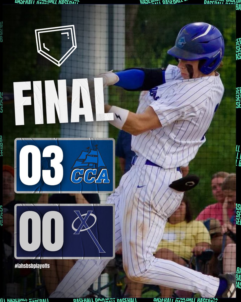 🚨𝗣𝗟𝗔𝗬𝗢𝗙𝗙 𝗕𝗔𝗦𝗘𝗕𝗔𝗟𝗟 𝗙𝗜𝗡𝗔𝗟 𝗦𝗖𝗢𝗥𝗘🚨

CCA takes down Xavier 3-0 with a pitching masterclass 🔥

The Clippers are one win away from Sioux City. 

#iahsbb gwendaophotography