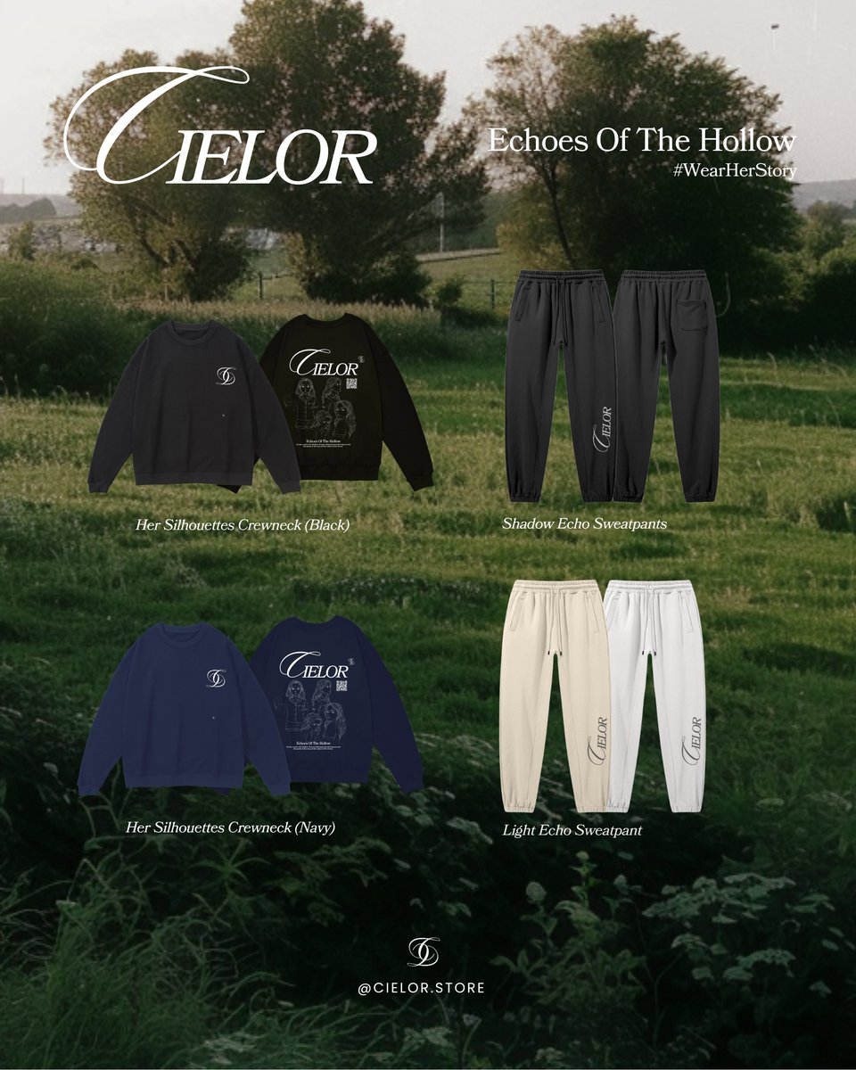 ✨ IT’S HERE. HER ECHO IS NOW YOURS. ✨

The wait is over — our Her Echo Collection is now live at cielor.store!

The first season of the blog is now available too!
Go read it, feel it, and enjoy it as much as our team and the talented artist of the fandom loved