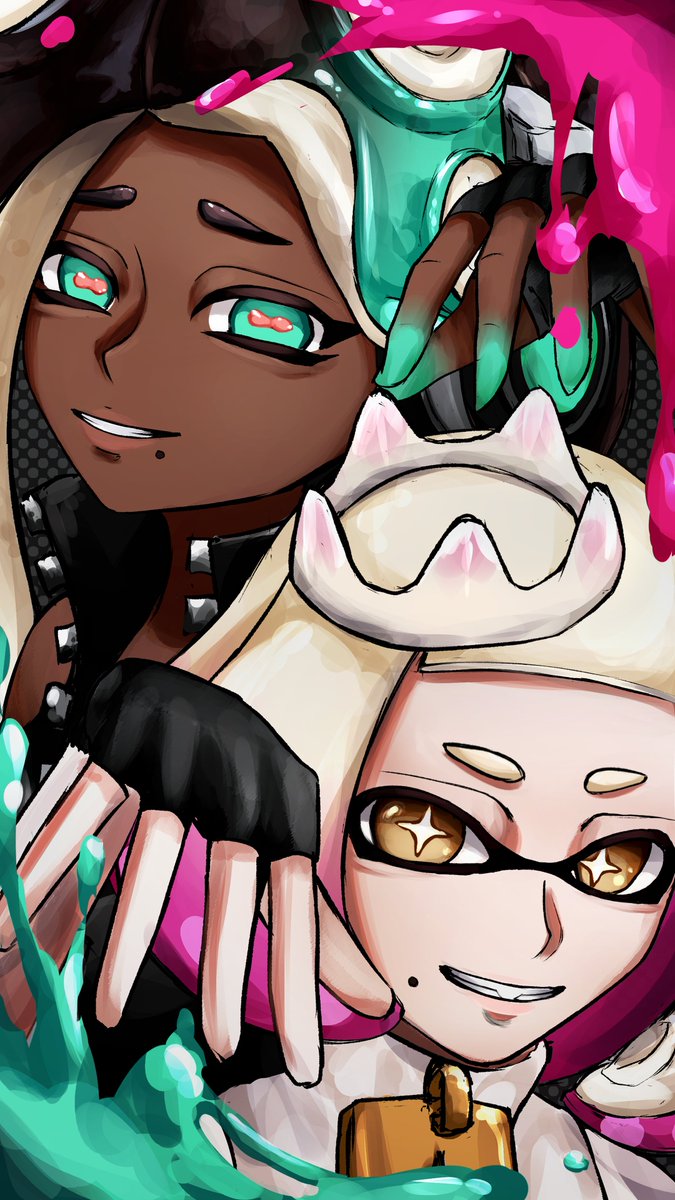 bandwagonnnnn's tweet image. #100日チャレンジ #splatoonart #スプラトゥーンイラスト 
day 75  off the hook / テンタクルズ