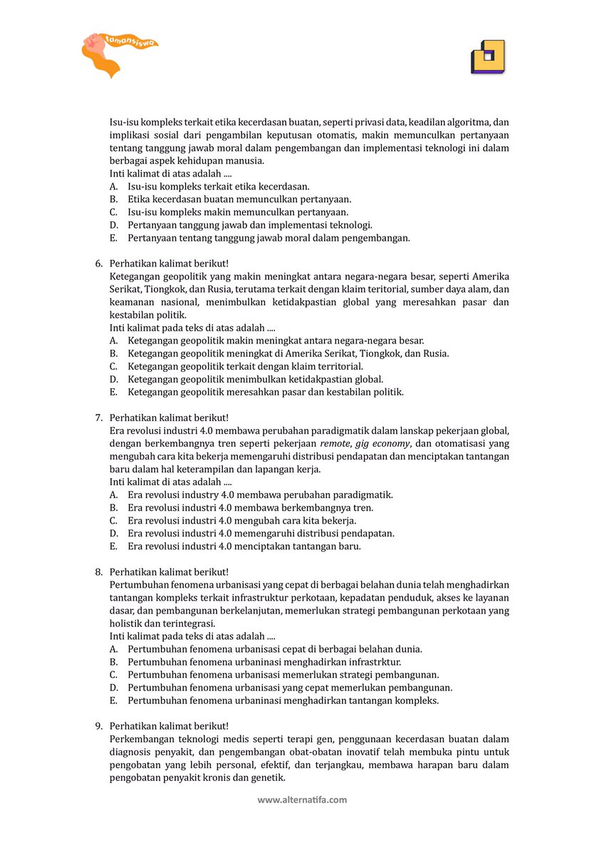 studywithbloom's tweet image. ⋆˚𝜗𝜚˚⋆LATSOL PEMAHAMAN BACAAN dan MENULIS (PBM)
✮ materi | bagian 1 |

📚SOAL: INTI KALIMAT
#studywithbloom jejak💌

#studytwt #snbt2026 #AMBISVERSE