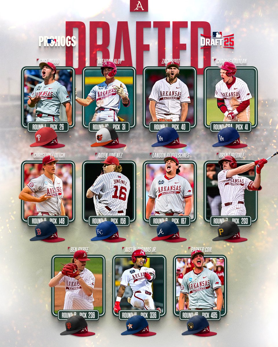 VanHornHogs's tweet image. Wow!!! A nation-leading and program record-tying 11 MLB draft picks. Such a special group both on and off the field. Can&apos;t wait to watch their pro careers!