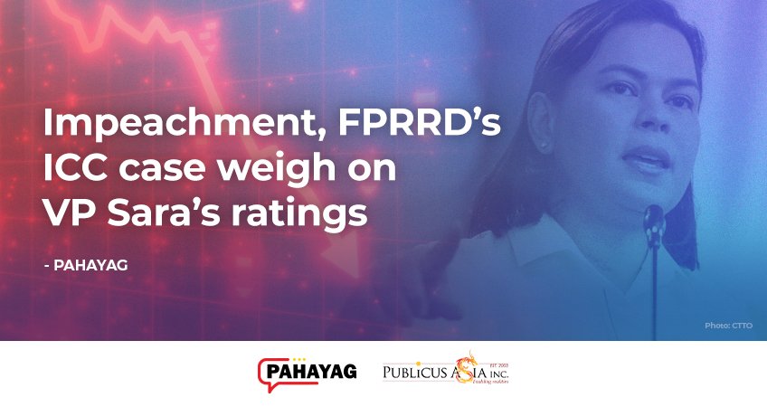 publicusasia's tweet image. PRESS RELEASE | Impeachment, FPRRD’s ICC case weigh on VP Sara’s ratings – PAHAYAG
Read more: publicusasia.com/pahayag
#PAHAYAG #PUBLiCUS