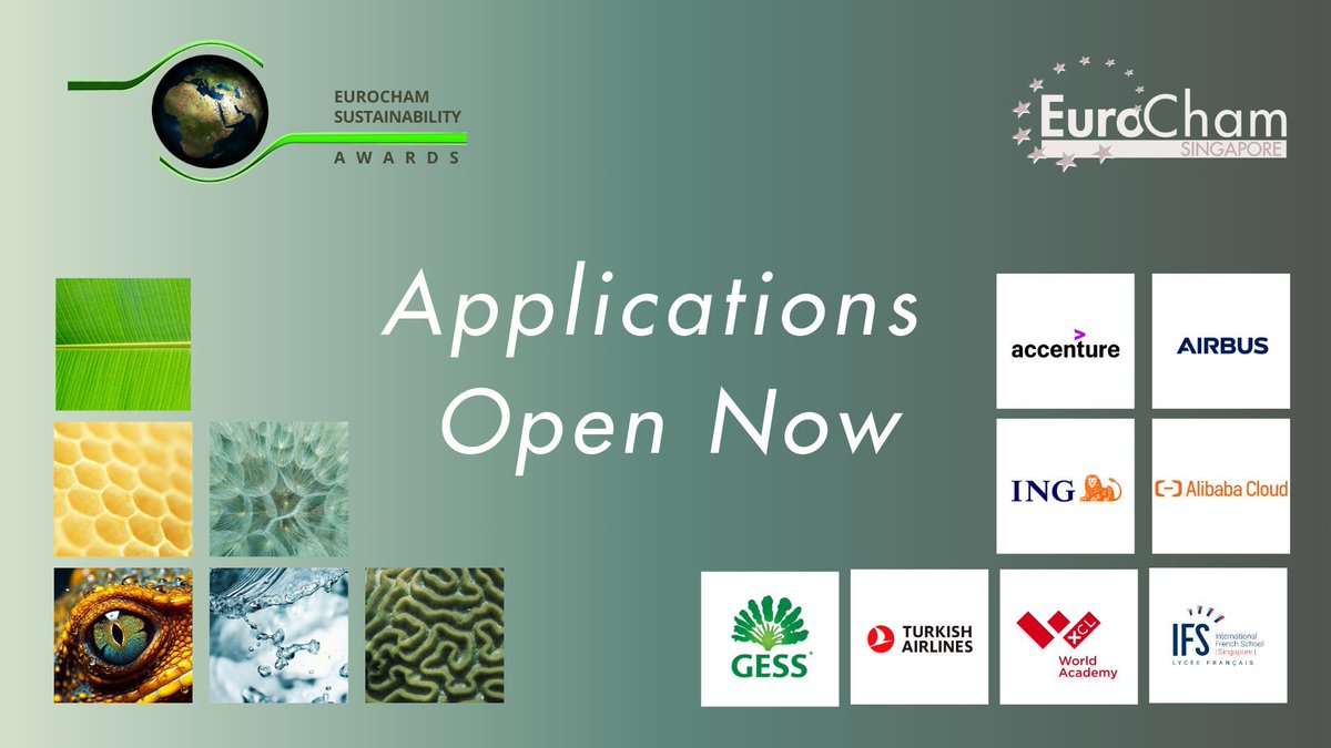 🌿 #EuroChamSG is delighted to announce that applications for the Sustainability Awards 2025 are now open! If your company is a leader in sustainability, we invite you to nominate it for the EuroCham Sustainability Awards 2025!🌿 Apply now: lnkd.in/e-cj-jd5