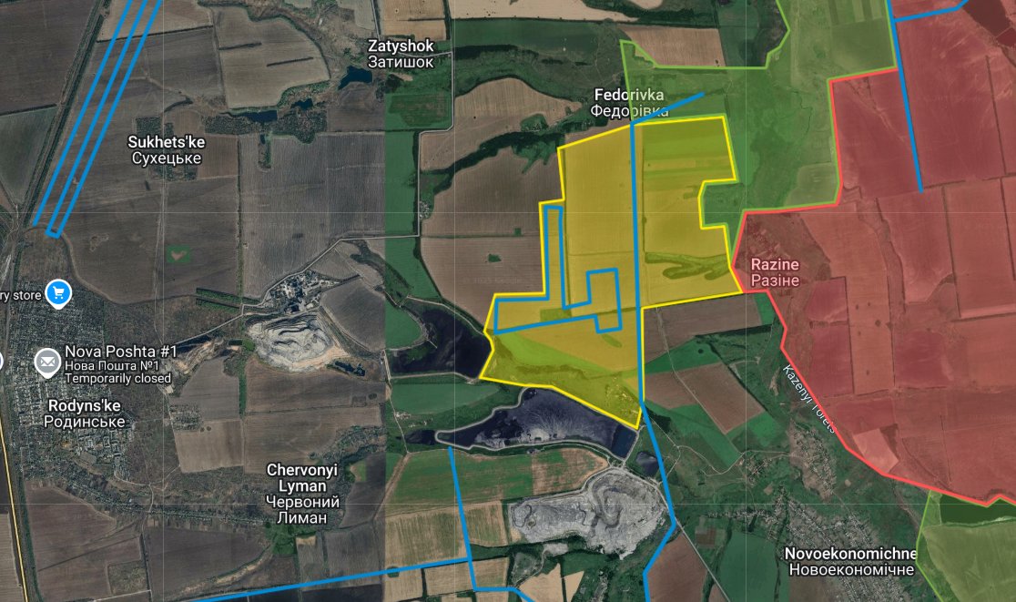 Kalibrated_Maps's tweet image. Russian forces have captured the fortification directly north of Myrnohrad.