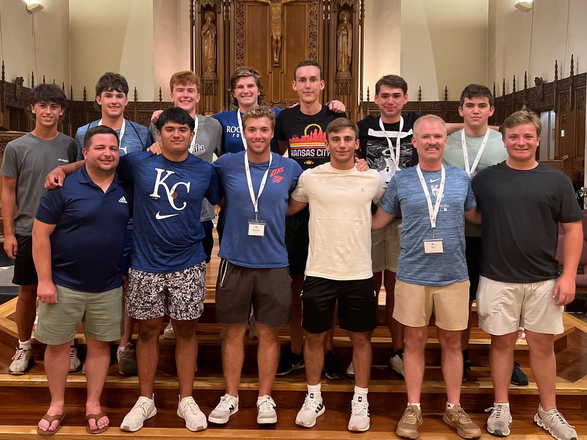 RockHighPres's tweet image. Rockhurst students starting a partnership w/ the AMDG program. Mr Nickson & Mr Ré here w/their leader Brendan Lillis (front middle blue shirt) who is a Rock High grad currently studying at BC & helping lead AMDG. You’ll hear about this groups adventures from KC to Spain! AMDG