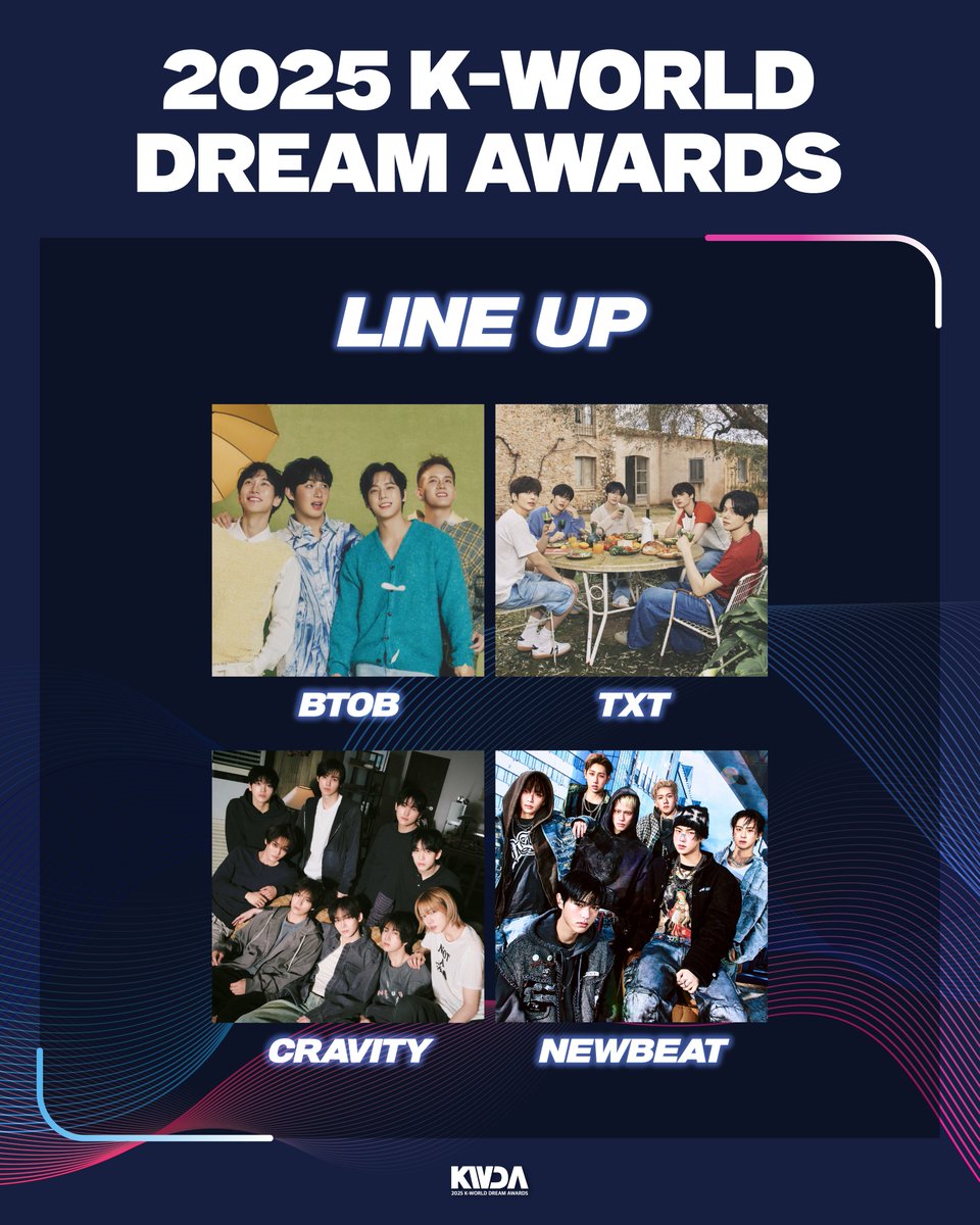 kwda_official's tweet image. DREAMS COME TRUE!✨
라인업 공개‼️
📆2025년 8월 21일 (목)
📍잠실실내체육관
#케이월드드림어워즈 #kworlddreamawards #2025KWDA #KWDA #BTOB #TXT #CRAVITY #NEWBEAT