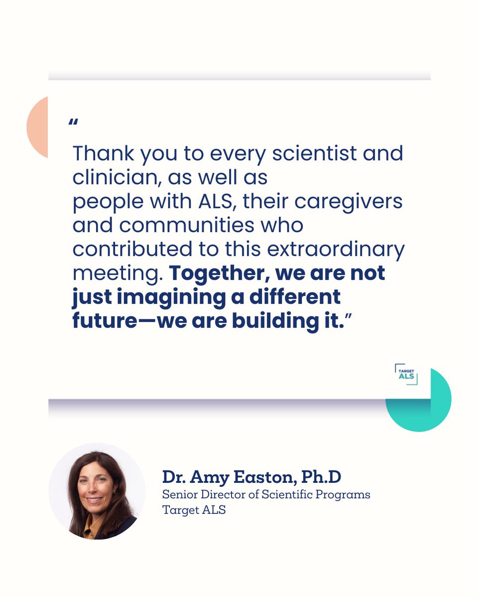TargetALS_fdn's tweet image. The breakthroughs shared at our 2025 Annual Meeting reflect something bigger than progress; they reflect possibility.
Our Summer Impact Report recaps it all.
📩 Sign up for our emails to get the report straight to your inbox: bit.ly/3GGRGTT
#ALSResearch #ALS