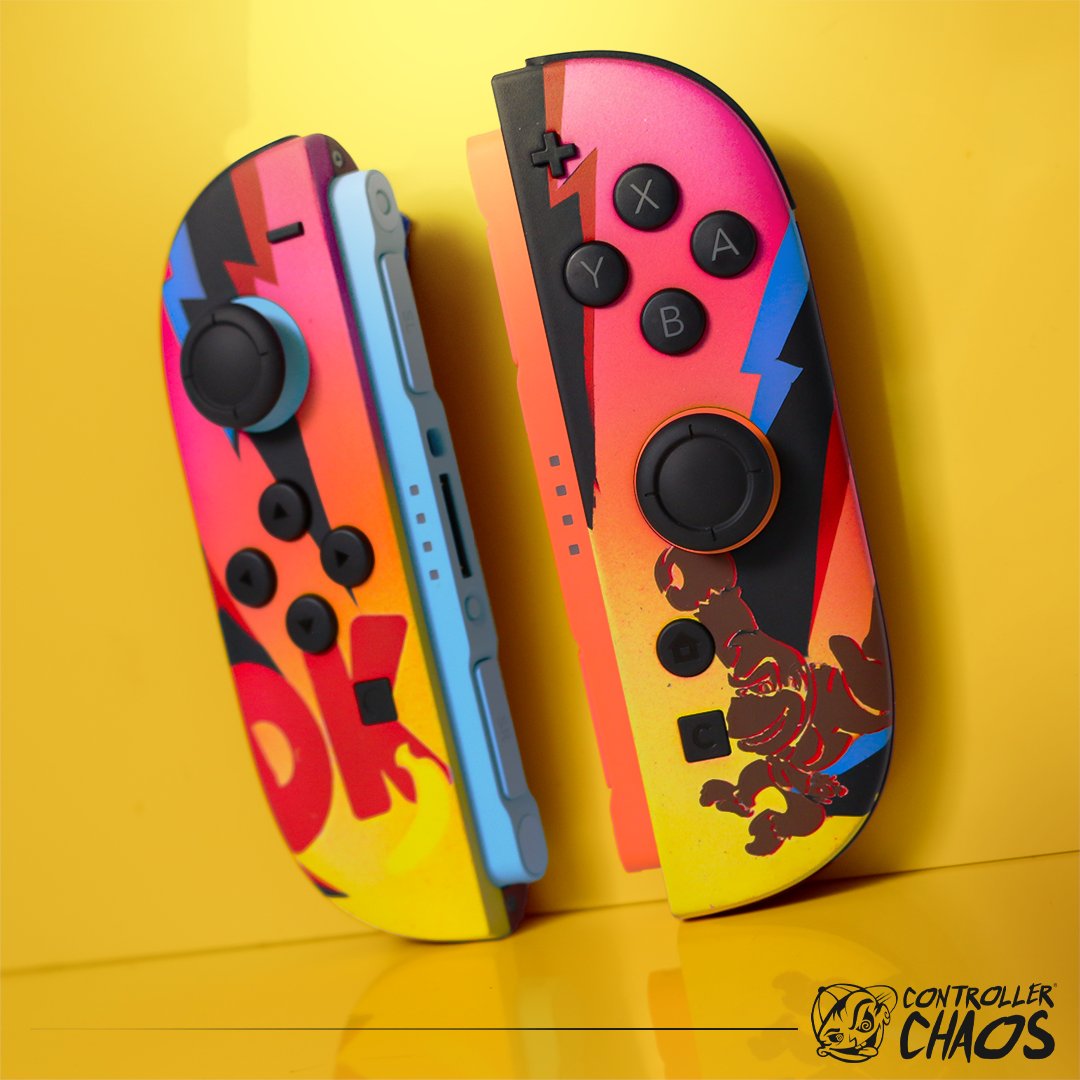 ControllerChaos's tweet image. Our testing phase for a new DK design. What do you guys think? #banana #switch2 #gaming 🍌🦍