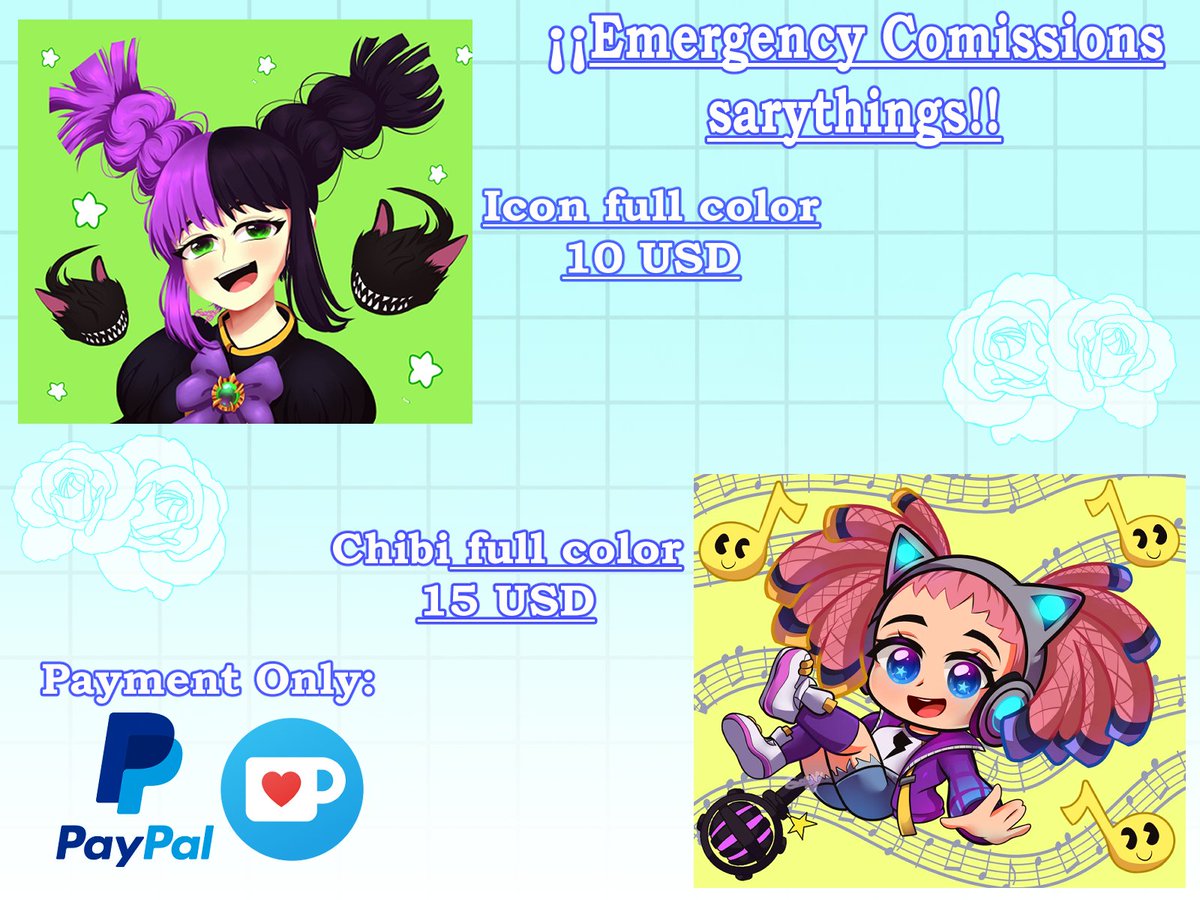 sarythings's tweet image. ‼️Emergency Comissions‼️
Due to my financial situation, I'm opening emergency commissions. My current situation leaves me no other alternative, and I have financial obligations that must be paid before the end of the month. Thank you for your support; I greatly appreciate it.