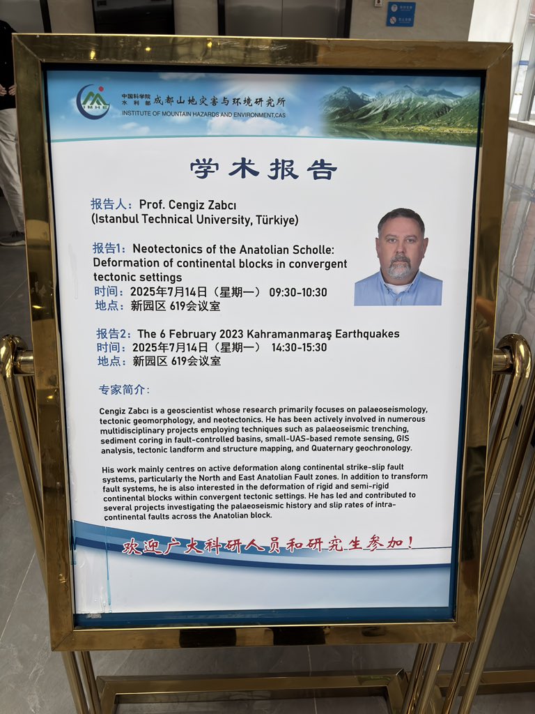 Çin Bilimler Akademisi Dağ Tehlikeleri ve Çevre Enstitüsü’nün davetiyle iki seminer vermek üzere Chengdu’daydım.
Çinli meslektaşlarımızla bilgi ve deneyim paylaşmak çok değerliydi.
Bu buluşmanın, daha nice iş birliklerinin başlangıcı olacağına eminim.