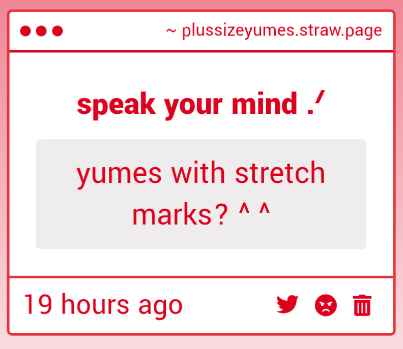 plussizeyumes's tweet photo. ;; speak your mind !!

yumes with stretch marks ?? hi anon I have a lot !! - 🎇 https://t.co/xLC0pv5HZS