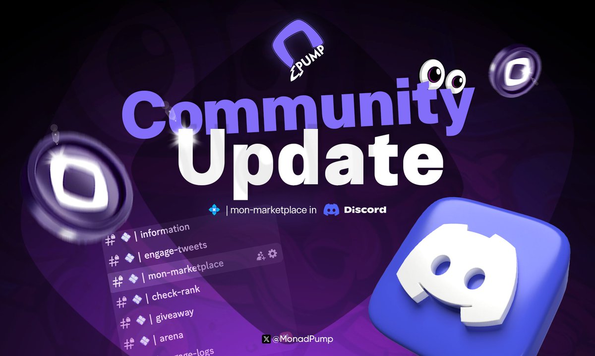 MonadPump's tweet image. 🚨 MONAD PUMP COMMUNITY UPDATE 🚨
We value early belief and real activity — and now it’s time to reward it.
🛒 The MON-marketplace is officially LIVE for everyone !
To get access:
1- Deep into Discord (discord.gg/mpump)
1 - Go to " mon-marketplace"
2 - Buy a MON…